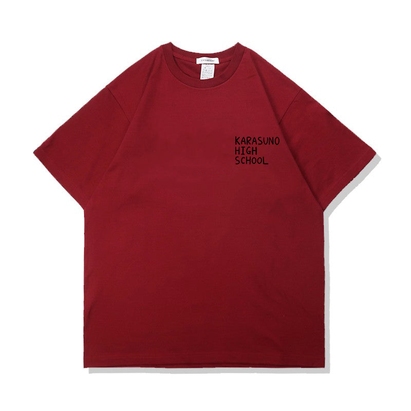 Haikyuu Karasuno High School Sommer-T-Shirt aus reiner Baumwolle