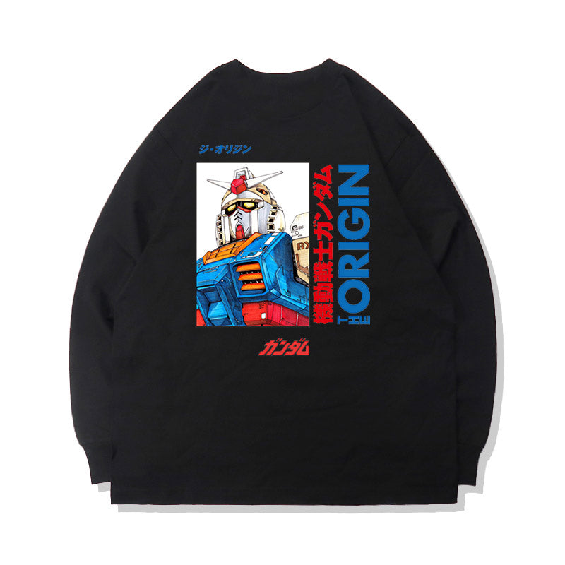 T-shirt à manches longues en pur coton Mobile Suit Gundam