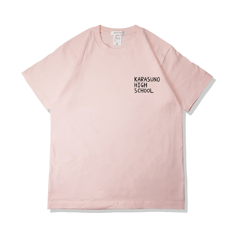 Haikyuu Karasuno High School Sommer-T-Shirt aus reiner Baumwolle
