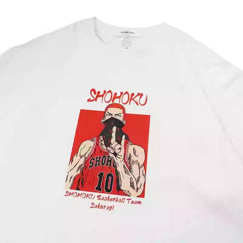 T-shirt van het Slam Dunk Shouhoku basketbalteam van puur katoen