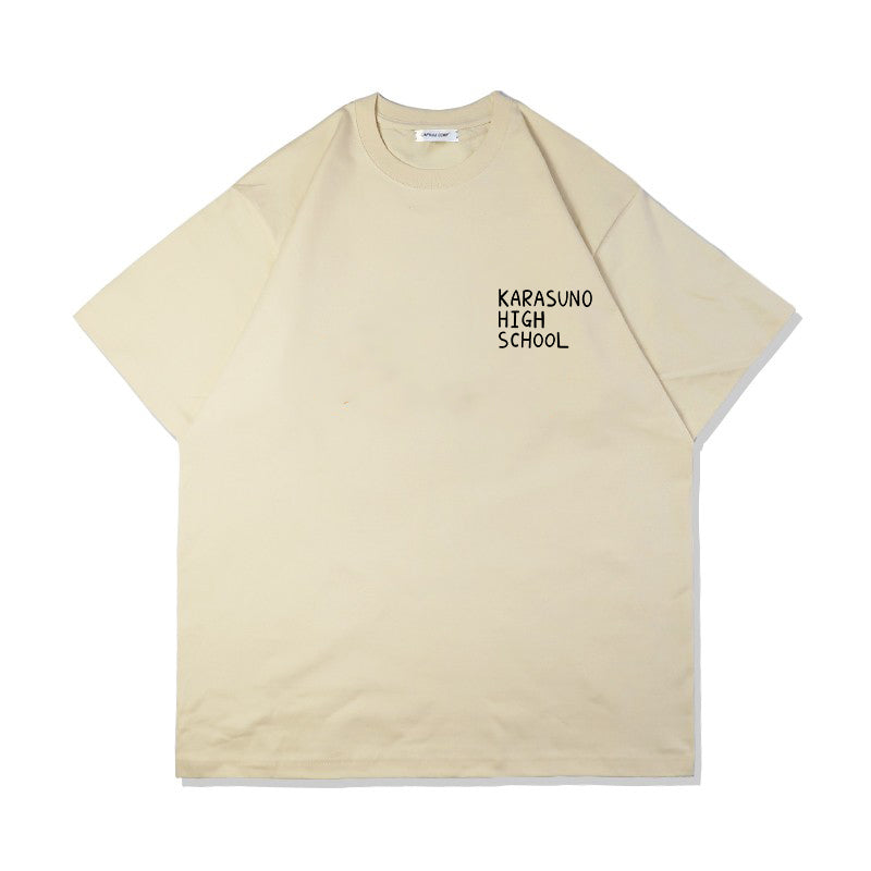 Haikyuu Karasuno High School Sommer-T-Shirt aus reiner Baumwolle