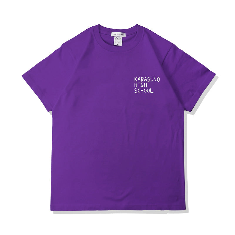 Haikyuu Karasuno High School Sommer-T-Shirt aus reiner Baumwolle