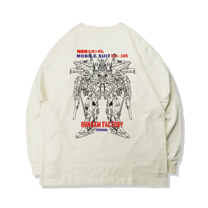 Maglietta a maniche lunghe in puro cotone Mobile Suit Gundam Gundam Factory
