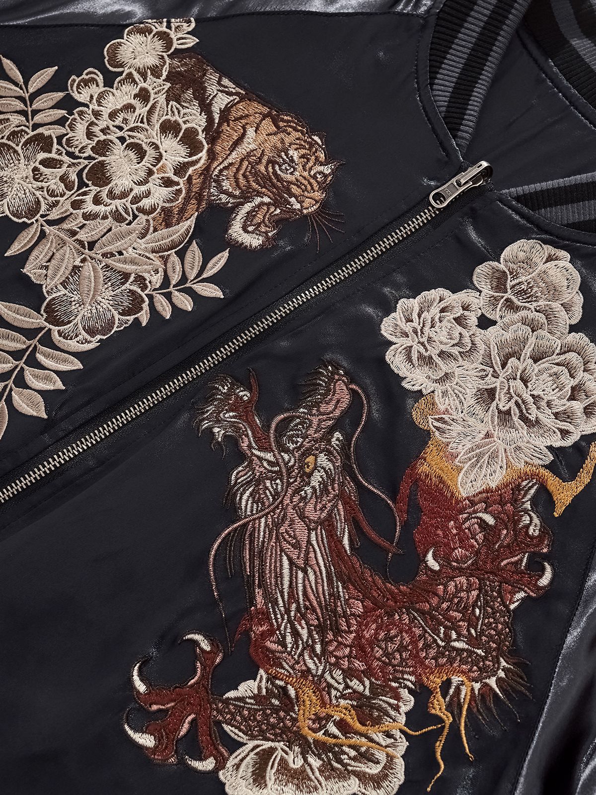 Dragon & Tiger Clash Satin Jacket
