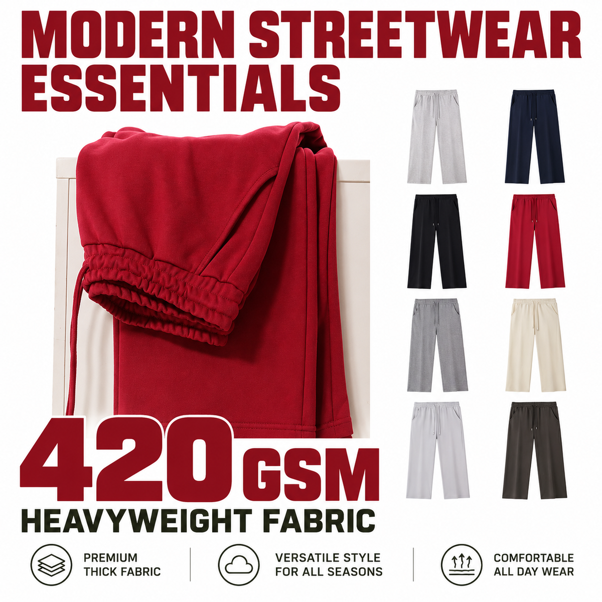 Relaxed Straight-Leg Sweatpants