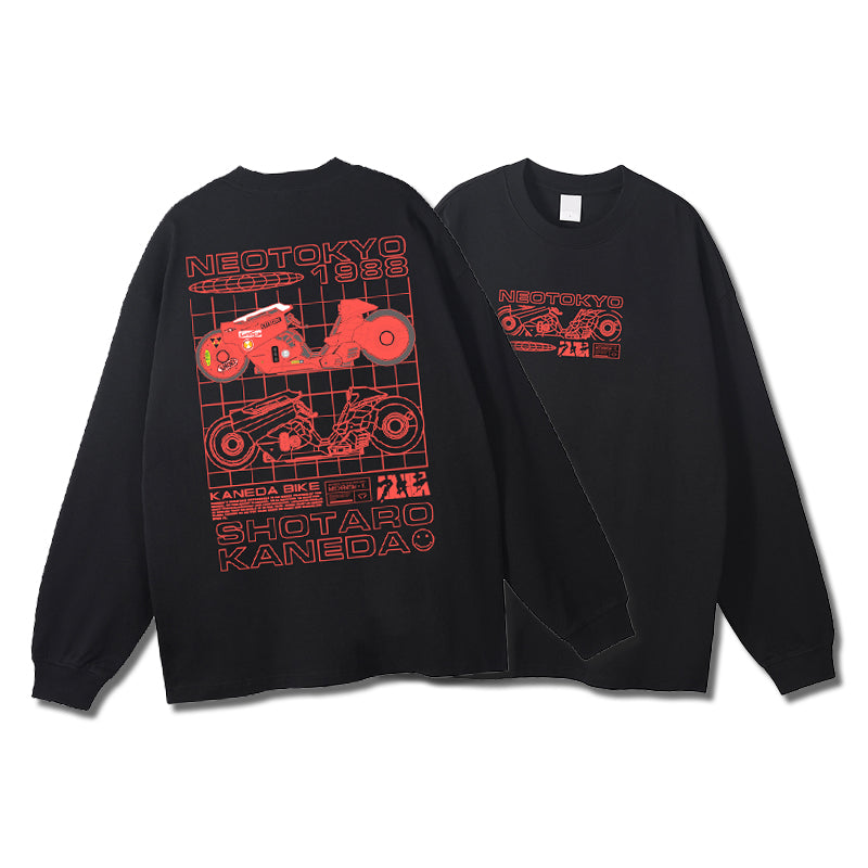 Pure Cotton Akira Anime Æstetisk langærmet T-shirt