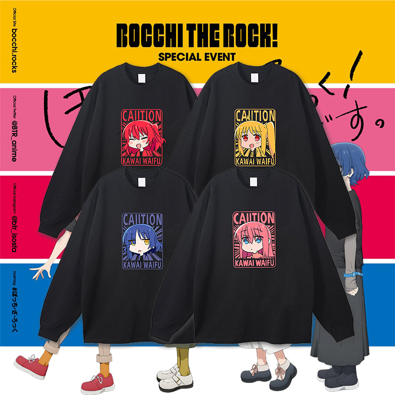 Camiseta de manga larga de algodón puro de Bocchi The Rock con diseño de anime