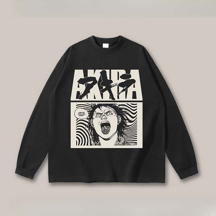 Langärmliges Akira Anime-T-Shirt aus reiner Baumwolle