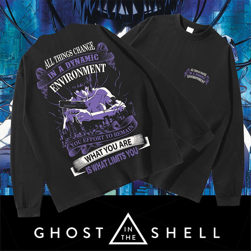 Pure Cotton Anime Ghost in the Shell Long Sleeve T-Shirt