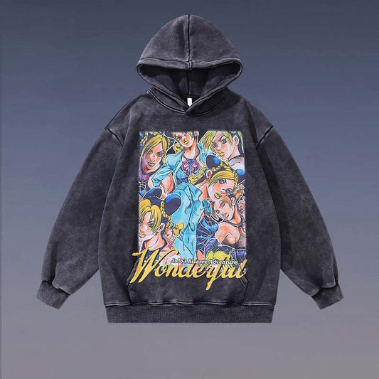 Pure Cotton Jojo’s Bizzare Adventure Jolyne DTG Printed Hoodie