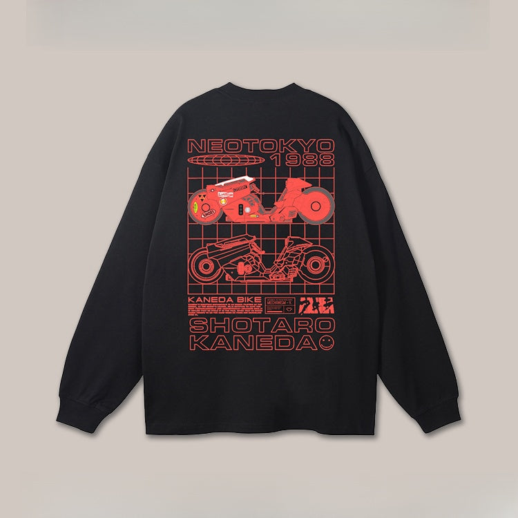 Pure Cotton Akira Anime Estetisk Langermet T-skjorte
