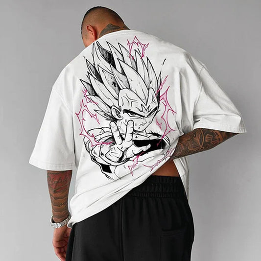 Pure Cotton Dragon Ball Vegeta Anime Plus Size T-shirt