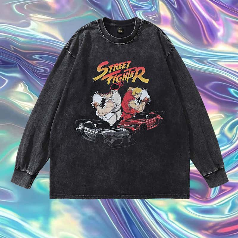 Pure Cotton Street Fighter DTG Printed Long Sleeve T-shirt