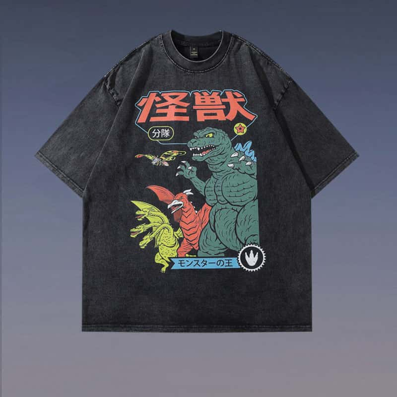 Pure Cotton Godzilla Retro DTG Printed T-shirt