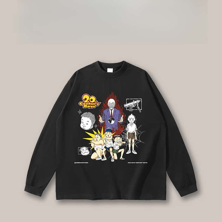 Pure Cotton 20th Century Boys Long Sleeve Cool T-Shirt