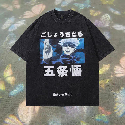 Pure Cotton Jujutsu Kaisen Satoru Gojo DTG Printed T-shirt