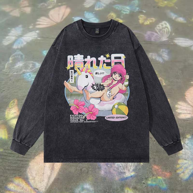 Pure Cotton Subarashi Days DTG Printed Long Sleeve T-shirt