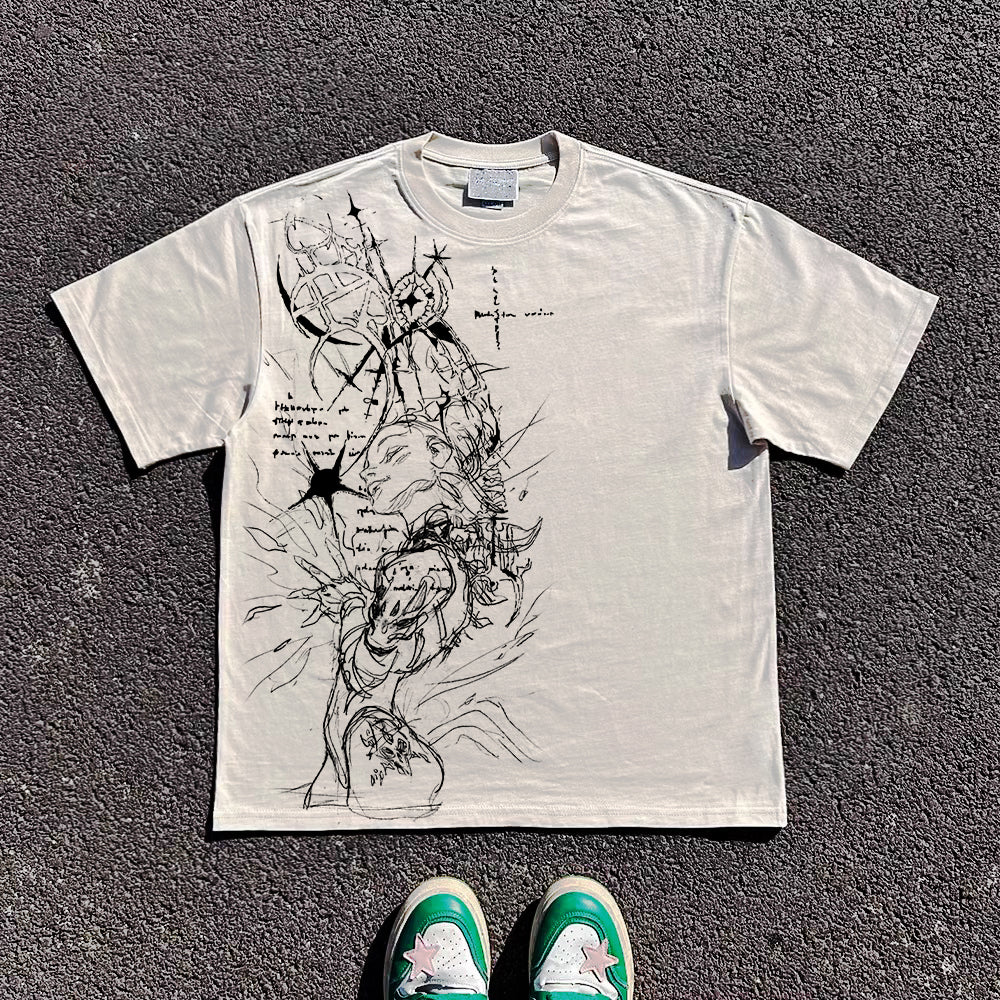 Pure Cotton Hunter X Hunter Sketches T-shirt