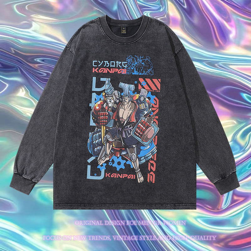 Pure Cotton One Piece Franky DTG Printed Long Sleeve T-shirt