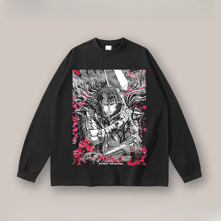 Pure Cotton Berserk Anime Aesthetic Long Sleeved T-shirt