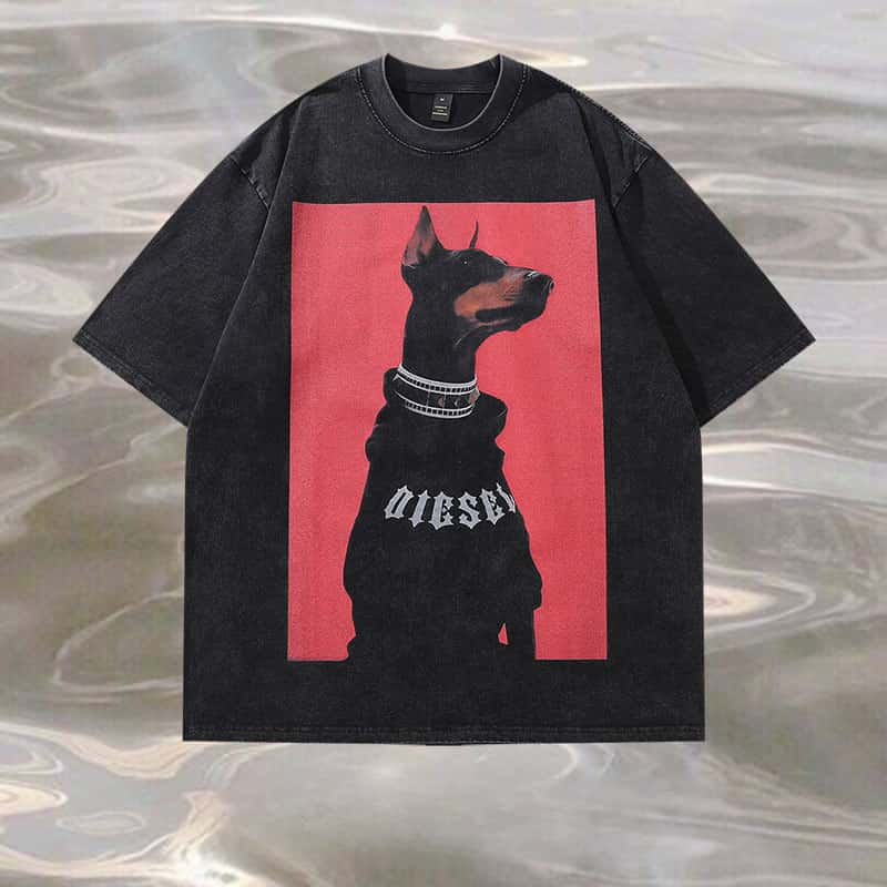 Pure Cotton Doberman DTG Printed T-shirt