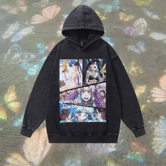 Pure Cotton Gangster Sailor DTG Printed Hoodie