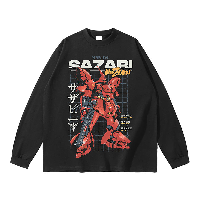 Pure Cotton Mobile Suit Gundam Sazabi Long Sleeve T-Shirt