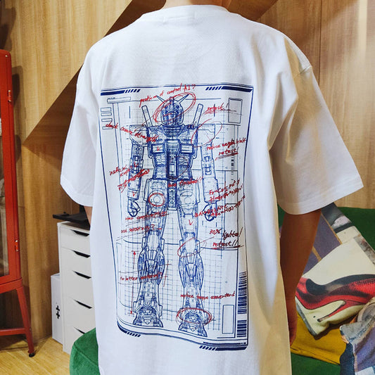 Pure Cotton Mobile Suit Gundam Sketch T-Shirt