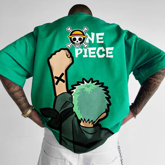 Pure Cotton One Piece “Nakama” Zoro Plus Size T-shirt