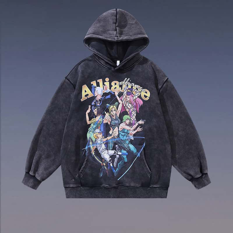 Pure Cotton Jojo’s Bizzare Adventure Stone Ocean Jolyne DTG Printed Hoodie