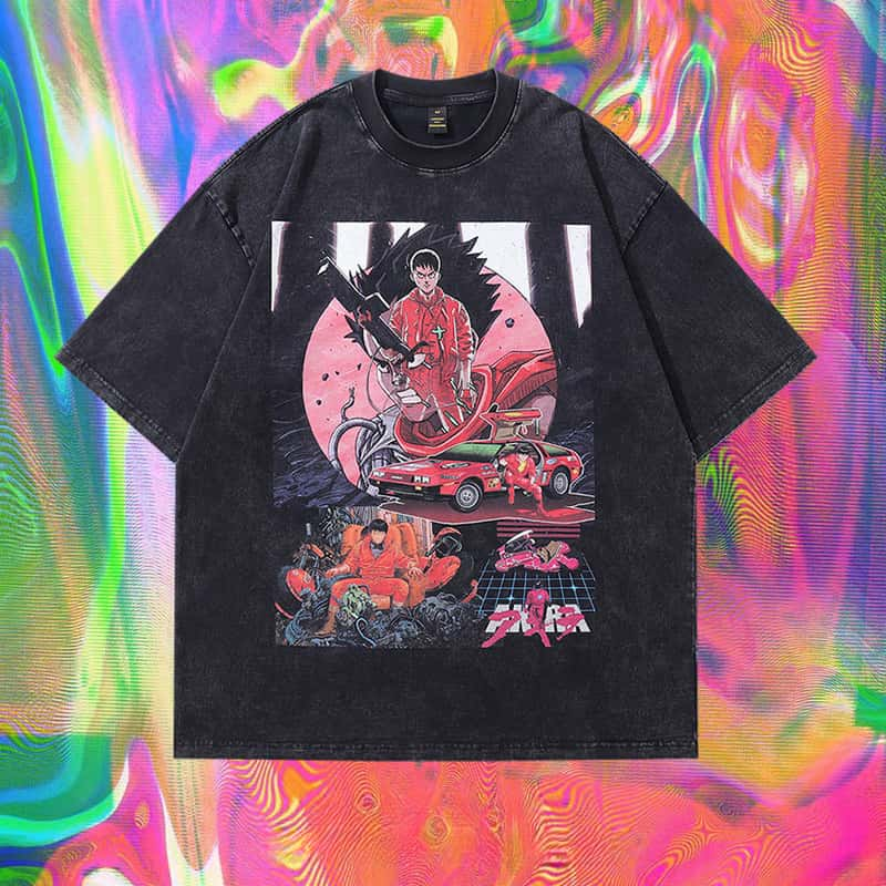 Pure Cotton Akira Retro DTG Printed T-shirt