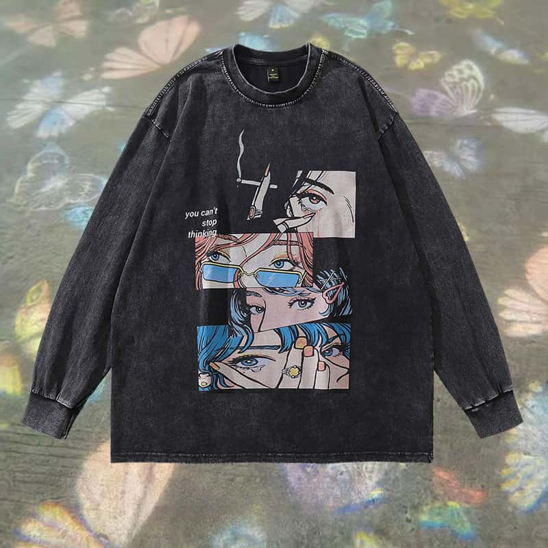 Pure Cotton Aesthetic DTG Printed Long Sleeve T-shirt