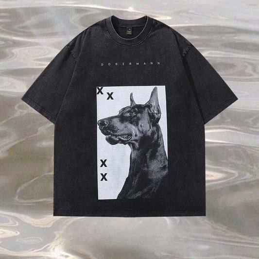 Pure Cotton Doberman Street Style DTG Printed T-shirt