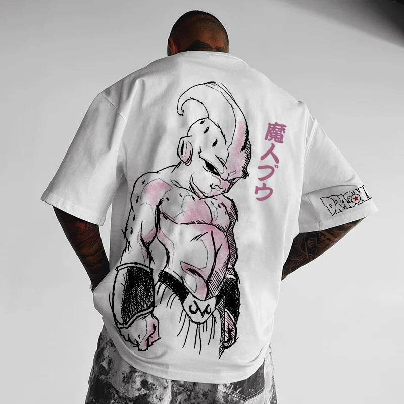 Pure Cotton Dragon Ball Majin Buu Anime Plus Size T-shirt