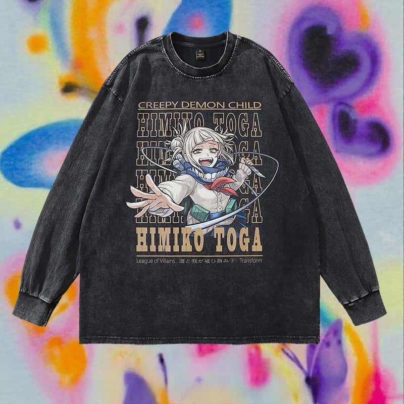 Pure Cotton My Hero Academia Himiko DTG Printed Long Sleeve T-shirt