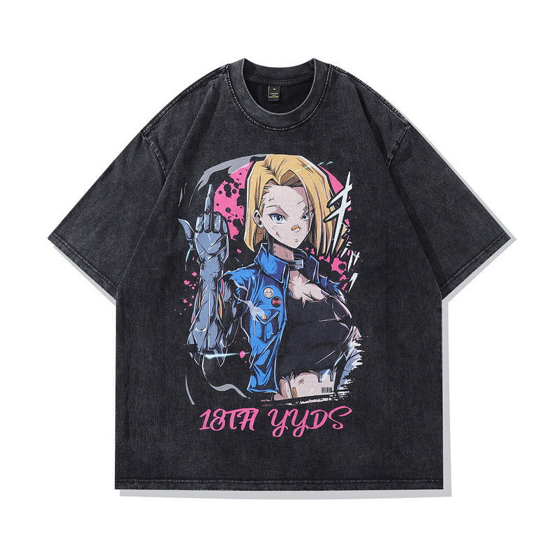 Pure Cotton Dragon Ball Android 18 DTG Printed T-shirt