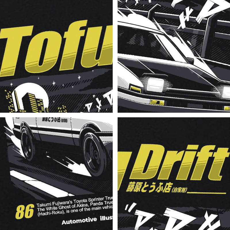 Pure Cotton Initial D Fujiwara Toufu Drift Tshirt