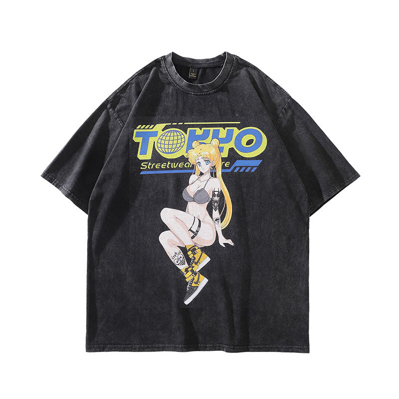 Pure Cotton Sailor Moon Tokyo DTG Printed T-shirt