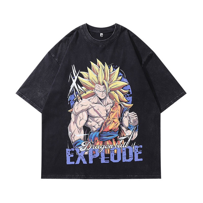 Pure Cotton Dragon Ball Explode DTG Printed T-shirt