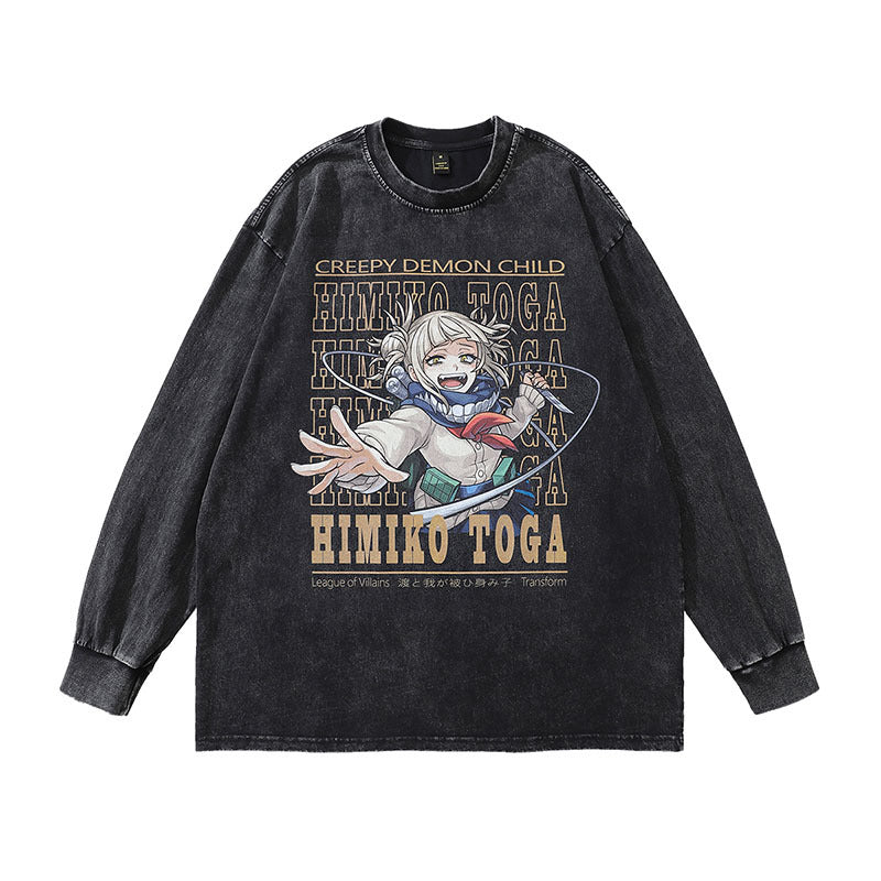 Pure Cotton My Hero Academia Himiko DTG Printed Long Sleeve T-shirt