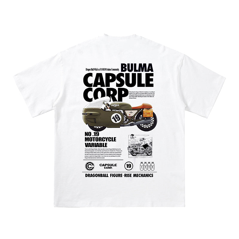 Pure Cotton Dragon Ball Bulma's 19 Motorcycle T-shirt