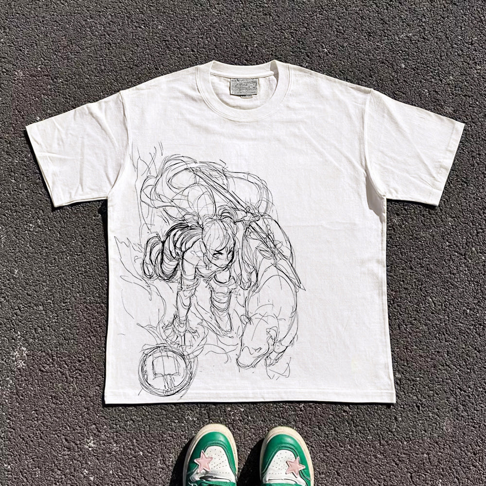 Pure Cotton Anime Manga Sketches T-shirt