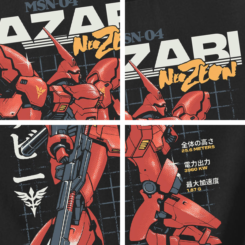 Pure Cotton Mobile Suit Gundam Sazabi Long Sleeve T-Shirt