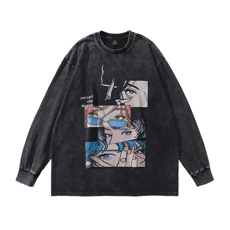 Pure Cotton Aesthetic DTG Printed Long Sleeve T-shirt