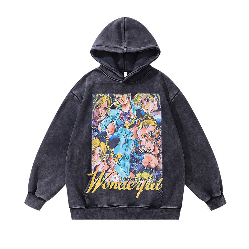 Pure Cotton Jojo’s Bizzare Adventure Jolyne DTG Printed Hoodie