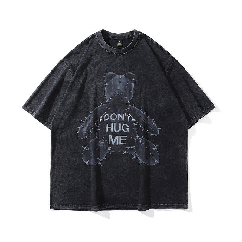 Pure Cotton Dont' Hug Me Bear DTG Printed T-shirt