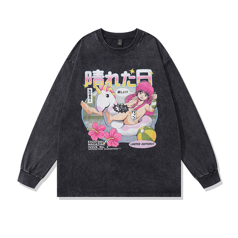 Pure Cotton Subarashi Days DTG Printed Long Sleeve T-shirt