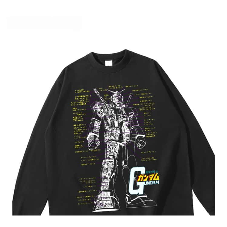 Pure Cotton Mobile Suit Gundam Long Sleeve T-Shirt