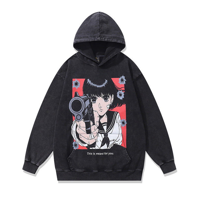 Pure Cotton Anime Girl DTG Printed Hoodie