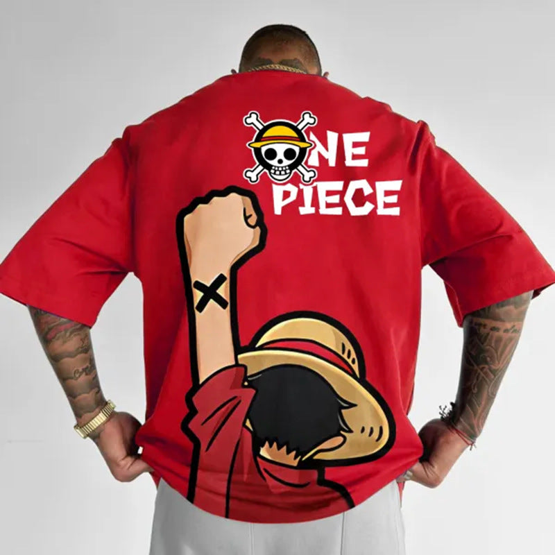 Pure Cotton One Piece “Nakama” Luffy Plus Size T-shirt